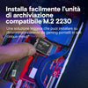 Crucial P310 Ssd Interno 1TB PCIe Gen4 NVMe 2230 M.2 Da 2,5 Pollici CT1000P310SSD2