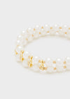 Bracciale two-rows perle bianche