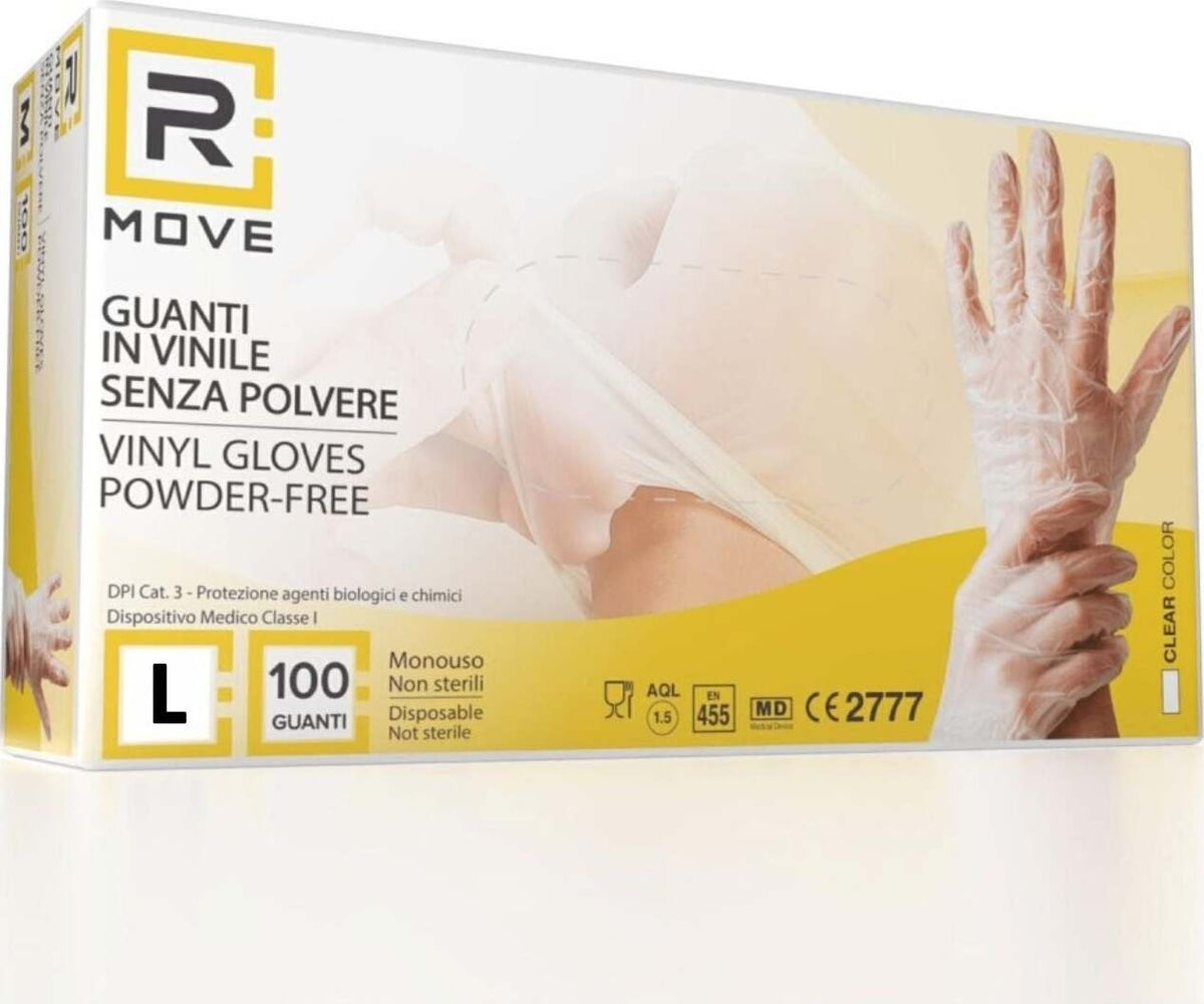 Confezione 50 Paia (100 Guanti) In Vinile Trasparente – Multiuso, Senza Lattice E Senza Polvere, AQL 1,5 Grado Medico - 4