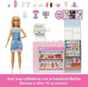 Barbie - Caffetteria, playset con bambola barista bionda e 12+ accessori a tema inclusi, tra cui macchina per caffè e frullati, tazze e cibo