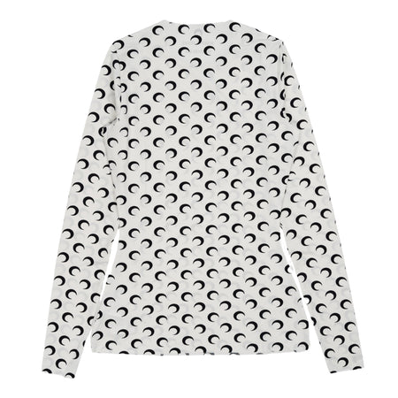 MARINE SERRE Recycled Moon Jersey Crewneck in White da donna