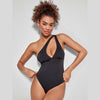 Costume Intero Gisela Nero con Cinturino Asimmetrico