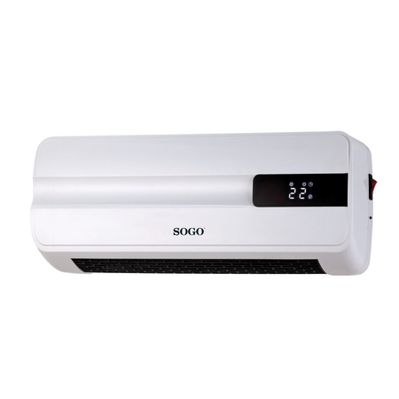 SOGO Termoventilatore PTC da Parete 2000W - Riscaldatore Elettrico con Telecomando e Timer
