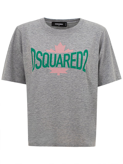 DSQUARED2 T-Shirt Grigia Melange Dsquared2 da donna
