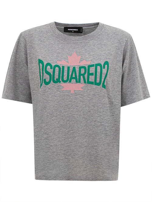 DSQUARED2 T-Shirt Grigia Melange Dsquared2 da donna