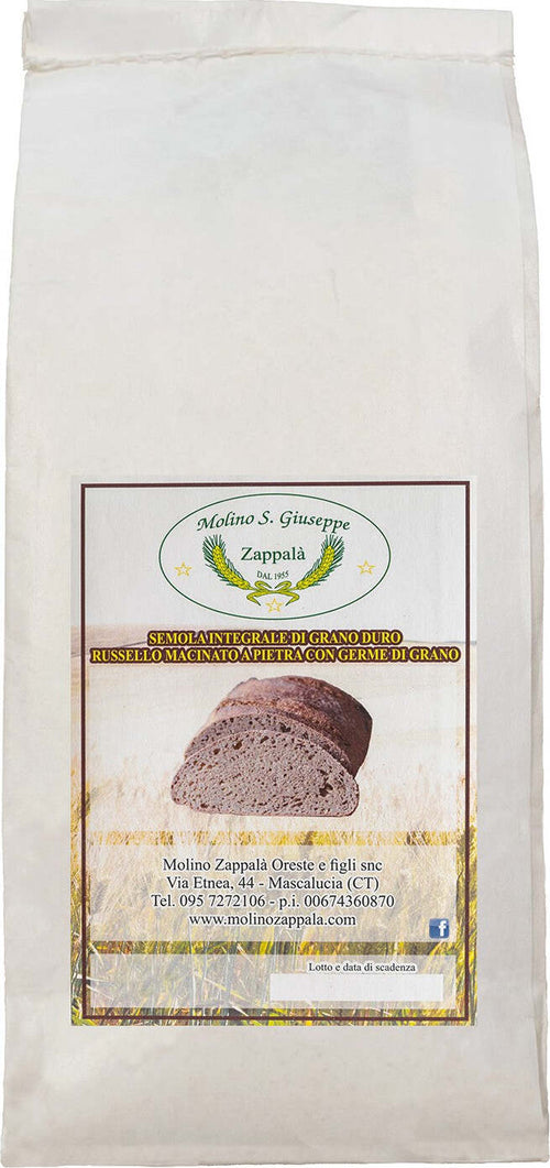 1Kg-Semola-INTEGRALE-di-RUSSELLO--(molito-a-pietra)--Molino-Zappalà