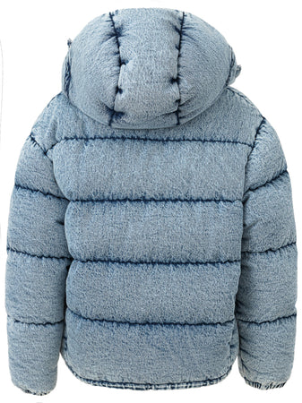 Miu Miu Piumino Puffy in Denim da donna