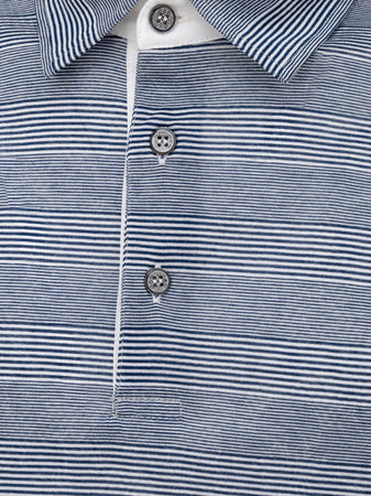 CANALI Polo Canali blu a righe manica corta da uomo