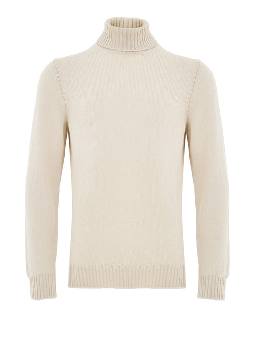 Gran Sasso Maglione Dolcevita Beige in Lana da uomo