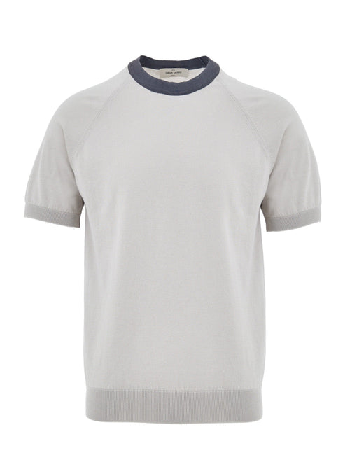 Gran Sasso Maglia Mezza Manica in Cotone Beige Chiaro da uomo