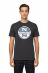 Maglietta North&Sails uomo estiva con logo frontale grande, 100% cotone, manica corta girocollo
