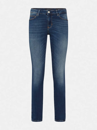 Guess Jeans Donna Slim In Cotone Stretch A Vita Bassa Jeans Con Fondo Stretto Modello A 5 Tasche Con Chiusura A Cerniera