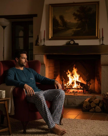 Pigiama Uomo Autunno/Inverno Karelpiù KY7137PLU in Caldo Cotone Interlock