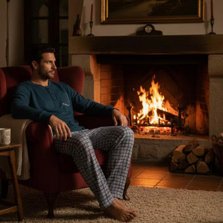 Pigiama Uomo Autunno/Inverno Karelpiù KY7137PLU in Caldo Cotone Interlock