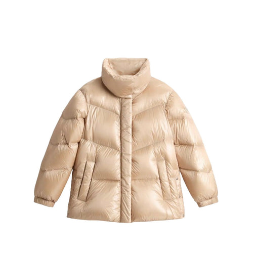 Woolrich giacche donna woolrich - aliquippa puffer jacket - beige da donna
