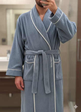 Accappatoio Opera Prima Piping Spugna di Cotone