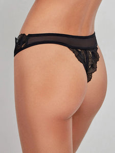 Perizoma Gisela 2/10103B taglia S, tessuto ricamato floreale in pizzo, intimo elegante e coordinabile con reggiseno.