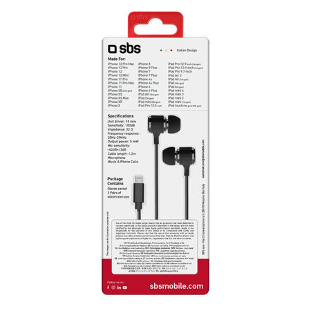 SBS Auricolari In-Ear Con Microfono TEINEARLIGHTK