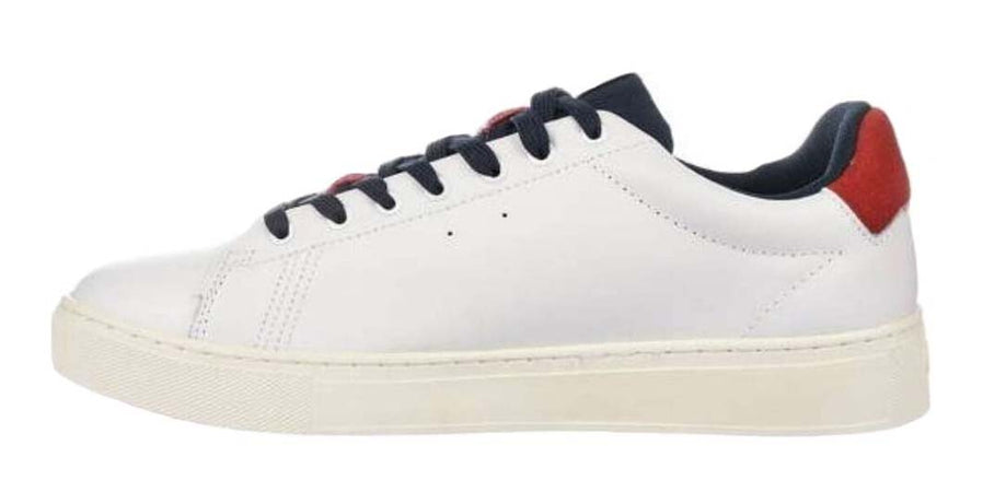 COLMAR Sneakers Uomo art. BATES GRADE 063 in pelle White-Navy-Red