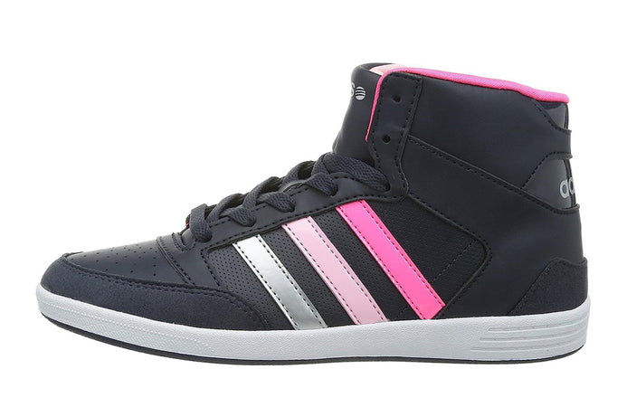 ADIDAS Basketball Ragazza art. VLNEO HOOPS MID W (F38383) in ecopelle Navy/Pink/Silver