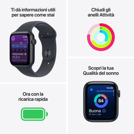 Apple Watch SE 3 GPS 44mm Alluminio Mezzanotte Sport Band