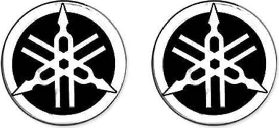 2-ADESIVI-in-RESINA-3D-Tondi-YAMAHA-DIAPASON-per-MOTO-SCOOTER-50-mm-Nero-Bianco