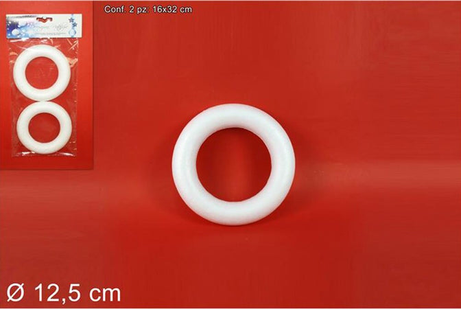 2 ANELLI CERCHI POLISTIROLO 12,5CM BIANCHI DECORAZIONI NATALIZIE ADDOBBI NATALE  Trade Shop italia - Napoli, Commerciovirtuoso.it