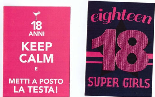 2 BIGLIETTI AUGURI COMPLEANNO 18 ANNI FUCSIA CON BUSTA KEEP CALM SUPER GIRL Casa e cucina/Hobby creativi/Materiali per hobby creativi/Forniture per feste/Bomboniere Trade Shop italia - Napoli, Commerciovirtuoso.it
