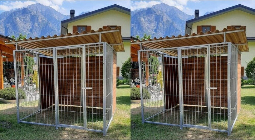 2 Box per Cani con Copertura e Retro in Legno Zincatura a Caldo Ciascuno da 200x300xh180 Cm Prodotti per animali domestici/Cani/Cucce gabbiette e recinzioni/Recinti da esterno Ogomondo - Martina Franca, Commerciovirtuoso.it