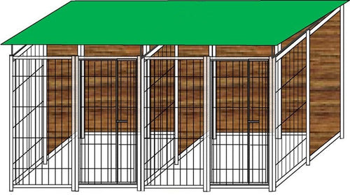 2 Box per Cani Copertura e Retro in Legno Zincatura a Caldo Ciascuno da 200x200xh180 Cm Prodotti per animali domestici/Cani/Cucce gabbiette e recinzioni/Recinti da esterno Ogomondo - Martina Franca, Commerciovirtuoso.it