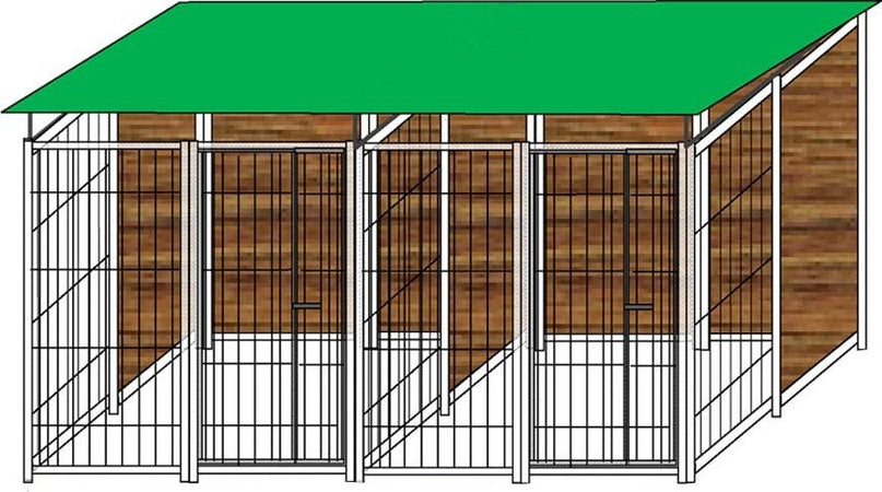 2 Box per Cani Copertura e Retro in Legno Zincatura a Caldo Ciascuno da 200x200xh180 Cm Prodotti per animali domestici/Cani/Cucce gabbiette e recinzioni/Recinti da esterno Ogomondo - Martina Franca, Commerciovirtuoso.it