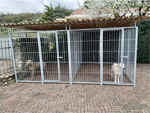 2 Box per Cani da Esterno Coperto con Zincatura a Caldo Ciascuno da 300x200x Altezza 180 Cm Prodotti per animali domestici/Cani/Cucce gabbiette e recinzioni/Recinti da esterno Ogomondo - Martina Franca, Commerciovirtuoso.it