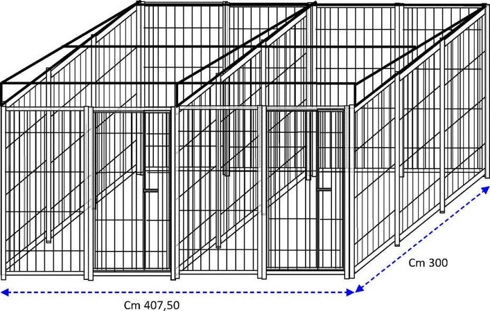 2 Box per Cani Predisposizione alla Copertura Zincato Ciascuno da 300x200x Altezza 180 Cm Prodotti per animali domestici/Cani/Cucce gabbiette e recinzioni/Recinti da esterno Ogomondo - Martina Franca, Commerciovirtuoso.it