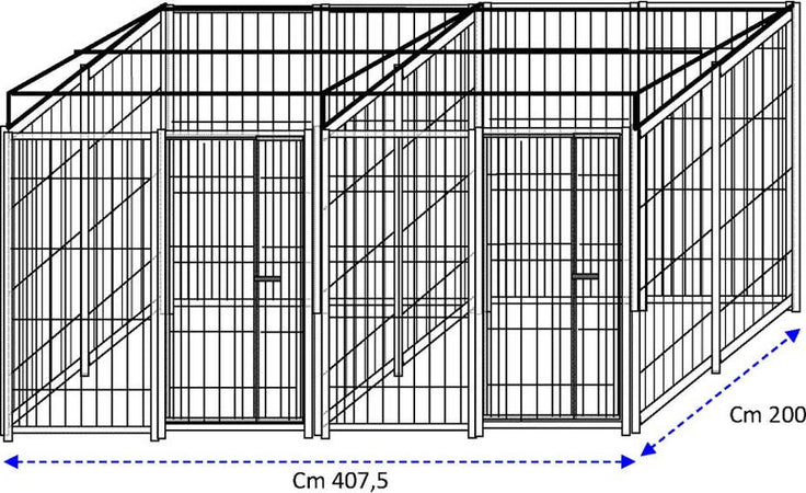 2 Box per Cani Predisposto alla Copertura Zincato a Caldo Ciascuno da 200x200x Altezza 180 Cm Prodotti per animali domestici/Cani/Cucce gabbiette e recinzioni/Recinti da esterno Ogomondo - Martina Franca, Commerciovirtuoso.it