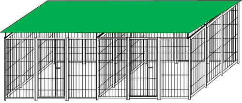 2 Box Uniti per Cani da Esterno Copertura Zincato a Caldo Ciascuno da 300x300xh180 Cm Prodotti per animali domestici/Cani/Cucce gabbiette e recinzioni/Recinti da esterno Ogomondo - Martina Franca, Commerciovirtuoso.it