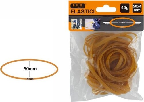 2-Confezioni-Da-40g-Elastici-Elastico-Molle-Gomma-Fettucce-Misura-50x4mm-53691a