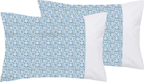 2-federe-coppia-di-federe-bifaccia-doubleface-stampa-digitale-100%-cotone-Made-in-Italy-MAIOLICHE-QUADRETTI-BLU-/-BIANCO
