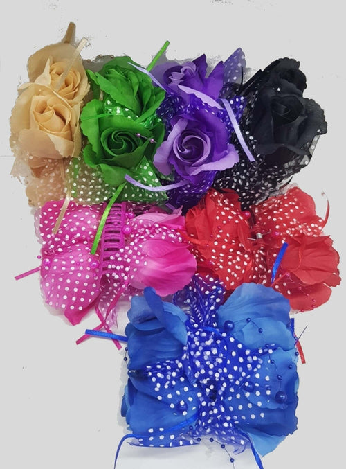 2 FERMAGLIO FERMAGLI PINZA 4 FIORI FIORE ROSA PERLE FERMA CAPELLI FERMACAPELLI  Trade Shop italia - Napoli, Commerciovirtuoso.it
