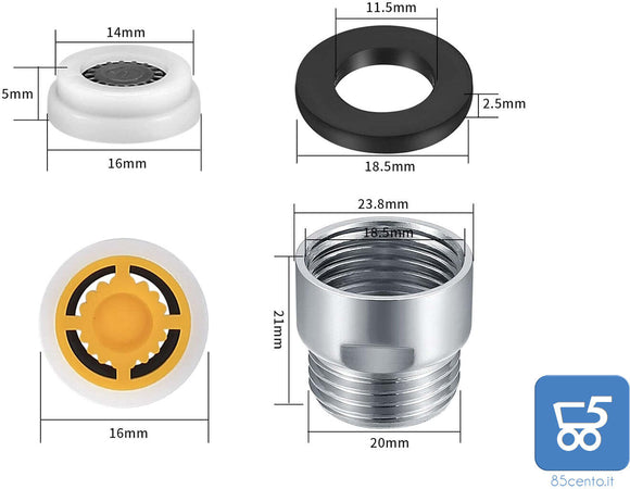 2 Kit Riduttore di Flusso Doccia Limitatore per Risparmio Acqua Corrente