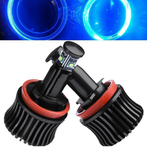 2 Lampadine H8 20W LED blu Angel Eyes Ring Marker compatibili con BMW E60 E90 E92 E93 E82 E87 E70 X5 E71 X6 E89 Z4 1 3 5 Series illuminazione blu