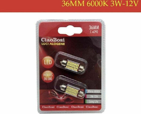 2 Lampadine Lampade Ricambio Per Luci Interni Auto 36mm Led 6000k 3w 12v C-6292 Auto e Moto/Parti per auto/Luci lampadine e indicatori/Lampadine/Lampadine per interno auto/Lampadine tettuccio Trade Shop italia - Napoli, Commerciovirtuoso.it
