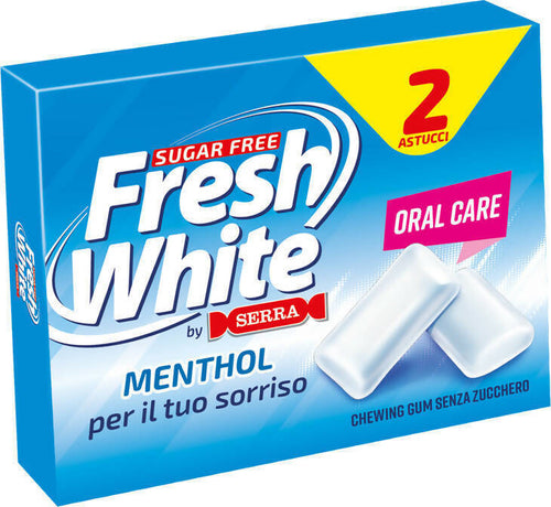 2 Pacchetti Serra Chewing Gum Fresh White (consegna gratuita ) With Green Action (astucci Di 2x 28 G) Cicche Alle Menta