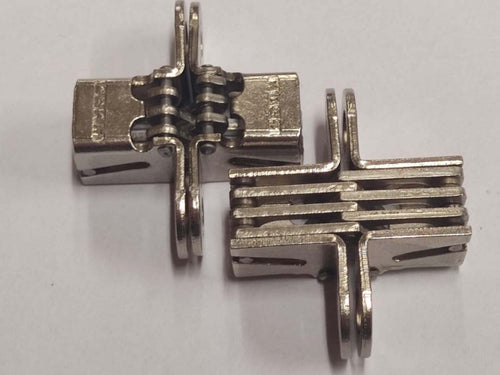 2-PEZZI---CERNIERA-INVISIBILE-IN-ACCIAIO-NICHELATO-CON-VITI---39x12MM