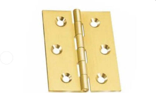 2-PEZZI---CERNIERE-QUADRATE-OTTONE-LUCIDO-40X40MM---CON-PERNO-FISSO