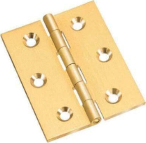 2-PEZZI---CERNIERE-SEMILARGHE-50x40MM---CON-PERNO-FISSO---IN-OTTONE-LUCIDO