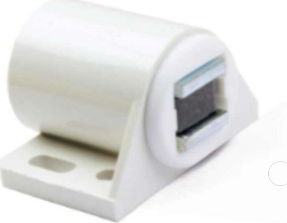 2-PEZZI---CHIUSURA-MAGNETICA-REGOLABILE-DA-APPLICARE---IN-PLASTICA-BIANCA-CON-VITI---FORZA-MAGNETICA-10Kg