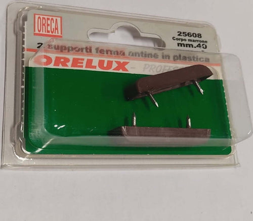 2-PEZZI---SUPPORTO-FERMA-ANTINE-IL-PLASTICA-MARRONE-40MM---COMPLETO-DI-CHIODI