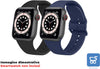 Coppia Cinturini in Silicone LSHY per Apple Watch 38 mm/40 mm – Blu & Nero, Regolabili