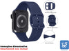 Coppia Cinturini in Silicone LSHY per Apple Watch 38 mm/40 mm – Blu & Nero, Regolabili