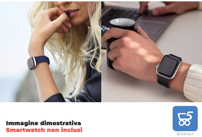 Coppia Cinturini in Silicone LSHY per Apple Watch 38 mm/40 mm – Blu & Nero, Regolabili